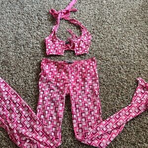 Pink Geometric Women's Sleepwear Set